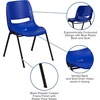 image:imageFlash Furniture HERCULES Series 661 lb Capacity Black Ergonomic Shell Stack Chair with Black Frame and 16 Seat HeightNavy PlasticBlack Frame