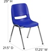 image:imageFlash Furniture HERCULES Series 661 lb Capacity Black Ergonomic Shell Stack Chair with Black Frame and 16 Seat HeightNavy PlasticChrome Frame