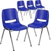 image:imageFlash Furniture HERCULES Series 661 lb Capacity Black Ergonomic Shell Stack Chair with Black Frame and 16 Seat HeightNavy PlasticChrome Frame