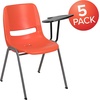 image:imageFlash Furniture HERCULES Series 661 lb Capacity Black Ergonomic Shell Stack Chair with Black Frame and 16 Seat HeightOrange