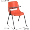 image:imageFlash Furniture HERCULES Series 661 lb Capacity Black Ergonomic Shell Stack Chair with Black Frame and 16 Seat HeightOrange