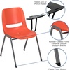 image:imageFlash Furniture HERCULES Series 661 lb Capacity Black Ergonomic Shell Stack Chair with Black Frame and 16 Seat HeightOrange