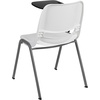 image:imageFlash Furniture HERCULES Series 661 lb Capacity Black Ergonomic Shell Stack Chair with Black Frame and 16 Seat HeightWhite