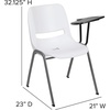 image:imageFlash Furniture HERCULES Series 661 lb Capacity Black Ergonomic Shell Stack Chair with Black Frame and 16 Seat HeightWhite