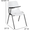 image:imageFlash Furniture HERCULES Series 661 lb Capacity Black Ergonomic Shell Stack Chair with Black Frame and 16 Seat HeightWhite