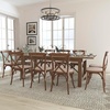 image:imageFlash Furniture HERCULES Series 8 x 40 Antique Rustic Folding Farm Table Set with 10 Cross Back Chairs and Cushions