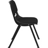 image:imageFlash Furniture HERCULES Series 880 lb Capacity Gray Ergonomic Shell Stack Chair with Black FrameBlack Padded