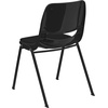 image:imageFlash Furniture HERCULES Series 880 lb Capacity Gray Ergonomic Shell Stack Chair with Black FrameBlack Padded