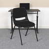 image:imageFlash Furniture HERCULES Series 880 lb Capacity Gray Ergonomic Shell Stack Chair with Black FrameBlack Padded