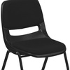 image:imageFlash Furniture HERCULES Series 880 lb Capacity Gray Ergonomic Shell Stack Chair with Black FrameBlack Padded