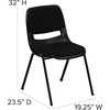 image:imageFlash Furniture HERCULES Series 880 lb Capacity Gray Ergonomic Shell Stack Chair with Black FrameBlack Padded