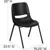 image:imageFlash Furniture HERCULES Series 880 lb Capacity Gray Ergonomic Shell Stack Chair with Black FrameBlack PlasticBlack Frame