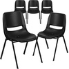image:imageFlash Furniture HERCULES Series 880 lb Capacity Gray Ergonomic Shell Stack Chair with Black FrameBlack PlasticBlack Frame
