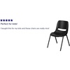 image:imageFlash Furniture HERCULES Series 880 lb Capacity Gray Ergonomic Shell Stack Chair with Black FrameBlack PlasticBlack Frame