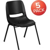 image:imageFlash Furniture HERCULES Series 880 lb Capacity Gray Ergonomic Shell Stack Chair with Black FrameBlack PlasticBlack Frame