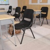 image:imageFlash Furniture HERCULES Series 880 lb Capacity Gray Ergonomic Shell Stack Chair with Black FrameBlack PlasticBlack Frame