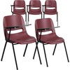 image:imageFlash Furniture HERCULES Series 880 lb Capacity Gray Ergonomic Shell Stack Chair with Black FrameBurgundy
