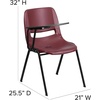 image:imageFlash Furniture HERCULES Series 880 lb Capacity Gray Ergonomic Shell Stack Chair with Black FrameBurgundy