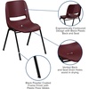 image:imageFlash Furniture HERCULES Series 880 lb Capacity Gray Ergonomic Shell Stack Chair with Black FrameBurgundy