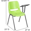 image:imageFlash Furniture HERCULES Series 880 lb Capacity Gray Ergonomic Shell Stack Chair with Black FrameGreen