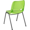 image:imageFlash Furniture HERCULES Series 880 lb Capacity Gray Ergonomic Shell Stack Chair with Black FrameGreen