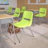 image:imageFlash Furniture HERCULES Series 880 lb Capacity Gray Ergonomic Shell Stack Chair with Black FrameGreen