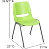 image:imageFlash Furniture HERCULES Series 880 lb Capacity Gray Ergonomic Shell Stack Chair with Black FrameGreen