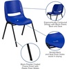 image:imageFlash Furniture HERCULES Series 880 lb Capacity Gray Ergonomic Shell Stack Chair with Black FrameNavy PlasticBlack Frame