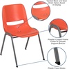 image:imageFlash Furniture HERCULES Series 880 lb Capacity Gray Ergonomic Shell Stack Chair with Black FrameOrange
