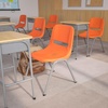 image:imageFlash Furniture HERCULES Series 880 lb Capacity Gray Ergonomic Shell Stack Chair with Black FrameOrange