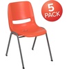 image:imageFlash Furniture HERCULES Series 880 lb Capacity Gray Ergonomic Shell Stack Chair with Black FrameOrange
