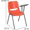 image:imageFlash Furniture HERCULES Series 880 lb Capacity Gray Ergonomic Shell Stack Chair with Black FrameOrange