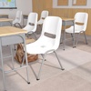 image:imageFlash Furniture HERCULES Series 880 lb Capacity Gray Ergonomic Shell Stack Chair with Black FrameWhite