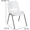 image:imageFlash Furniture HERCULES Series 880 lb Capacity Gray Ergonomic Shell Stack Chair with Black FrameWhite