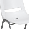image:imageFlash Furniture HERCULES Series 880 lb Capacity Gray Ergonomic Shell Stack Chair with Black FrameWhite
