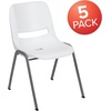 image:imageFlash Furniture HERCULES Series 880 lb Capacity Gray Ergonomic Shell Stack Chair with Black FrameWhite