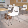 image:imageFlash Furniture HERCULES Series 880 lb Capacity Gray Ergonomic Shell Stack Chair with Black FrameWhite