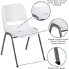 image:imageFlash Furniture HERCULES Series 880 lb Capacity Gray Ergonomic Shell Stack Chair with Black FrameWhite