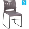 image:imageFlash Furniture HERCULES Series 881 lb Capacity Navy Sled Base Stack Chairs with AirVent Back Set of 5Grey