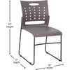 image:imageFlash Furniture HERCULES Series 881 lb Capacity Navy Sled Base Stack Chairs with AirVent Back Set of 5Grey