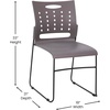 image:imageFlash Furniture HERCULES Series 881 lb Capacity Navy Sled Base Stack Chairs with AirVent Back Set of 5Grey