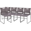 image:imageFlash Furniture HERCULES Series 881 lb Capacity Navy Sled Base Stack Chairs with AirVent Back Set of 5Grey