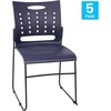 image:imageFlash Furniture HERCULES Series 881 lb Capacity Navy Sled Base Stack Chairs with AirVent Back Set of 5Navy