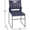 image:imageFlash Furniture HERCULES Series 881 lb Capacity Navy Sled Base Stack Chairs with AirVent Back Set of 5Navy