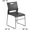 image:imageFlash Furniture HERCULES Series 881 lb Capacity Yellow Sled Base Stack Chair with AirVent BackBlack