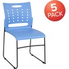 image:imageFlash Furniture HERCULES Series 881 lb Capacity Yellow Sled Base Stack Chair with AirVent BackBlue