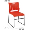 image:imageFlash Furniture HERCULES Series 881 lb Capacity Yellow Sled Base Stack Chair with AirVent BackOrange