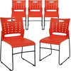 image:imageFlash Furniture HERCULES Series 881 lb Capacity Yellow Sled Base Stack Chair with AirVent BackOrange