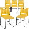image:imageFlash Furniture HERCULES Series 881 lb Capacity Yellow Sled Base Stack Chair with AirVent BackYellow