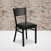 image:imageFlash Furniture HERCULES Series Black Grid Back Metal Restaurant Chair  Burgundy Vinyl SeatBlack Vinyl SeatBlack Metal Frame